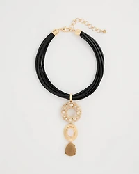 Embellished Linear Corded Necklace