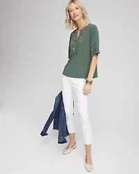 Jersey Tiered-Sleeve Tee