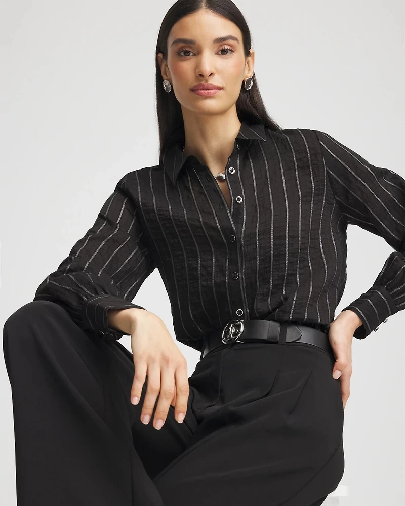 Classic Soft Button-front Blouse