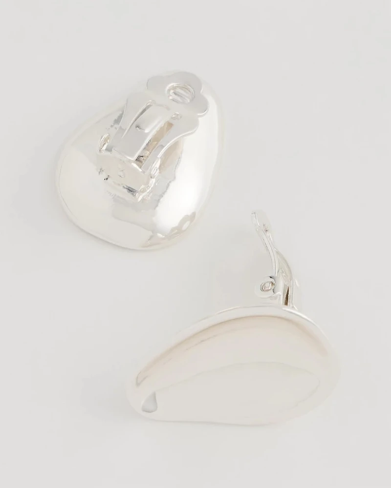 Silvertone Stud Clip-On Earrings