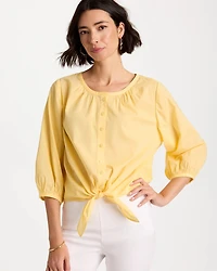 Oversized Tie-Front Top
