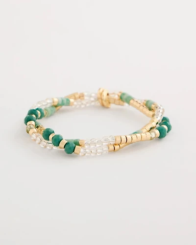 Genuine Howlite Beaded Stretch Bracelet