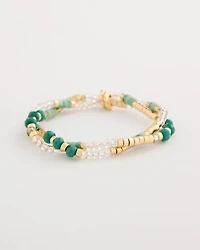 Genuine Howlite Beaded Stretch Bracelet