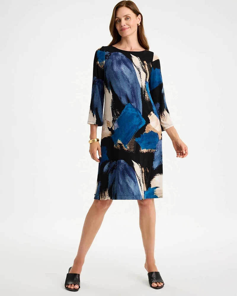 Travelers™ Printed 3/4 Bell Sleeve Dress