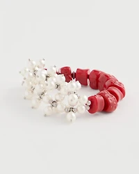 Red Resin Pearlescent Stretch Bracelet
