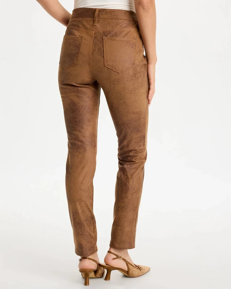 Coated Knit Five-Pocket Skinny Pants