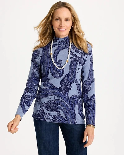 Printed Ella Mockneck Sweater
