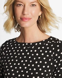 Polka Dot Pima 3/4 Sleeve Tee