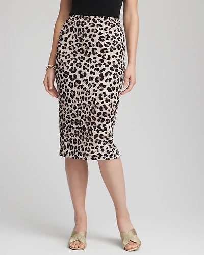 No Tummy Animal-Print Pencil Skirt