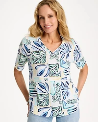 Palm Cotton Slub V-Neck Tee