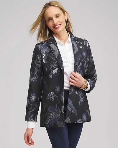Floral Jacquard Blazer