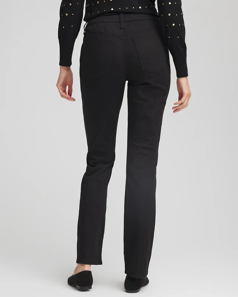 Pull-On Straight-Leg Jeans