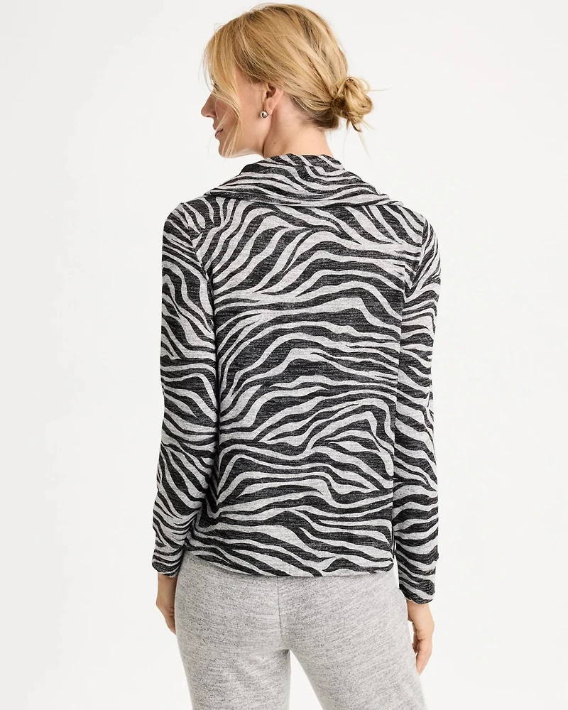 Zenergy® Abstract Animal Cowl Neck Top