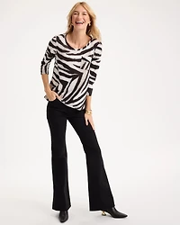 Animal Cotton Slub 3/4 Sleeve Tee