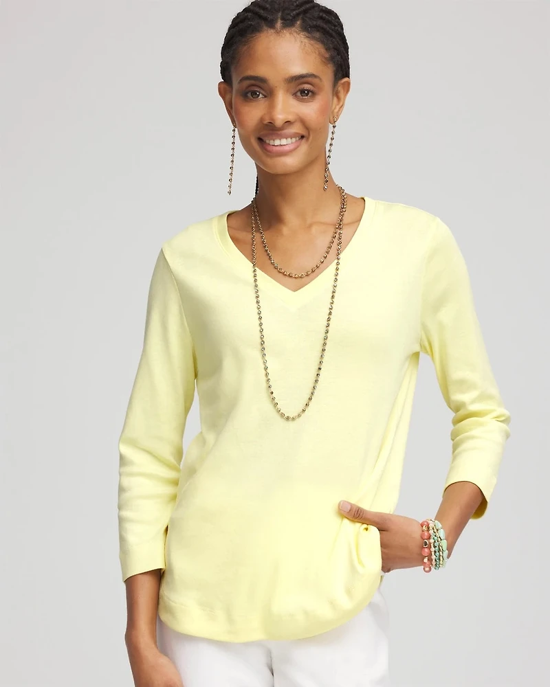Everyday 3/4 Sleeve V-Neck Tee