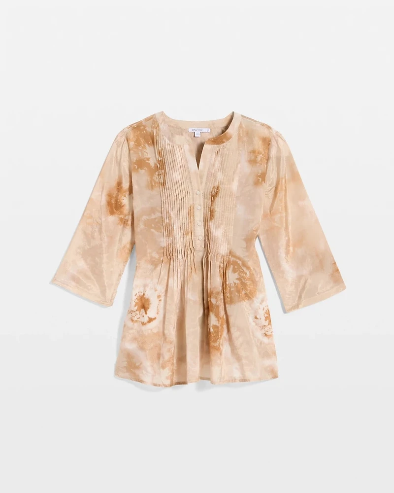 Cotton-Blend Pintuck Tunic