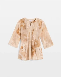 Cotton-Blend Pintuck Tunic