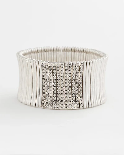 Silver Pave Slice Bracelet