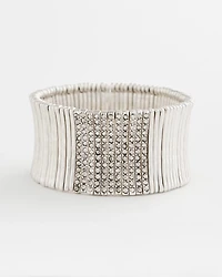 Silver Pave Slice Bracelet