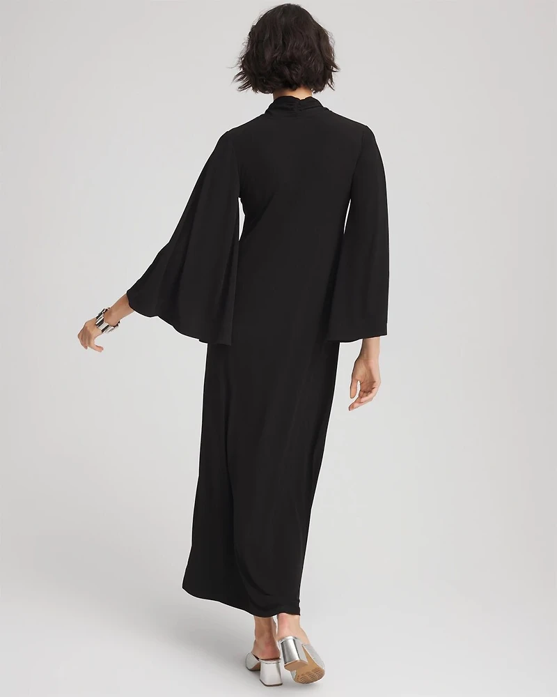 Flutter-Sleeve Tie-Front Dress