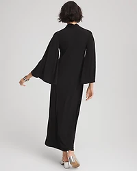 Flutter-Sleeve Tie-Front Dress