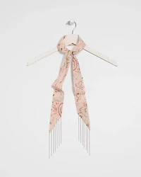 Paisley Fringe Skinny Scarf