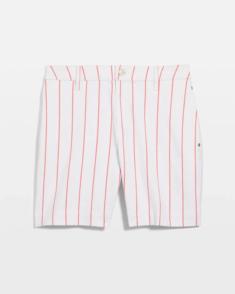 Striped Rivet Denim Trouser Shorts