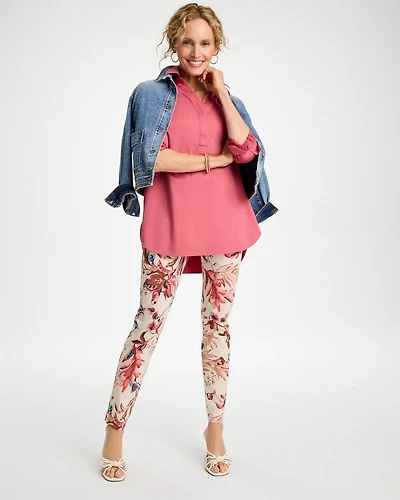 Printed Brigitte™ Slim Pull-On Ankle Pants