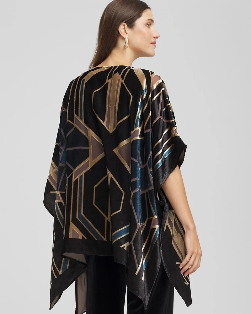 Travelers™ Art Deco Burnout Velvet Poncho