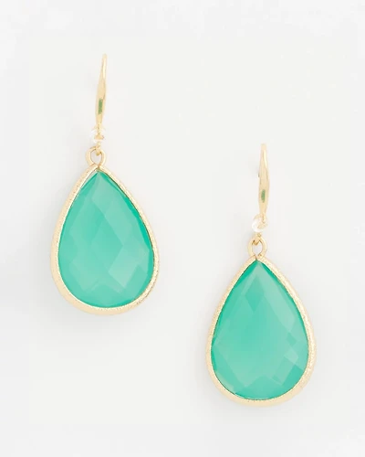 Green Teardrop Fishwire Earrings