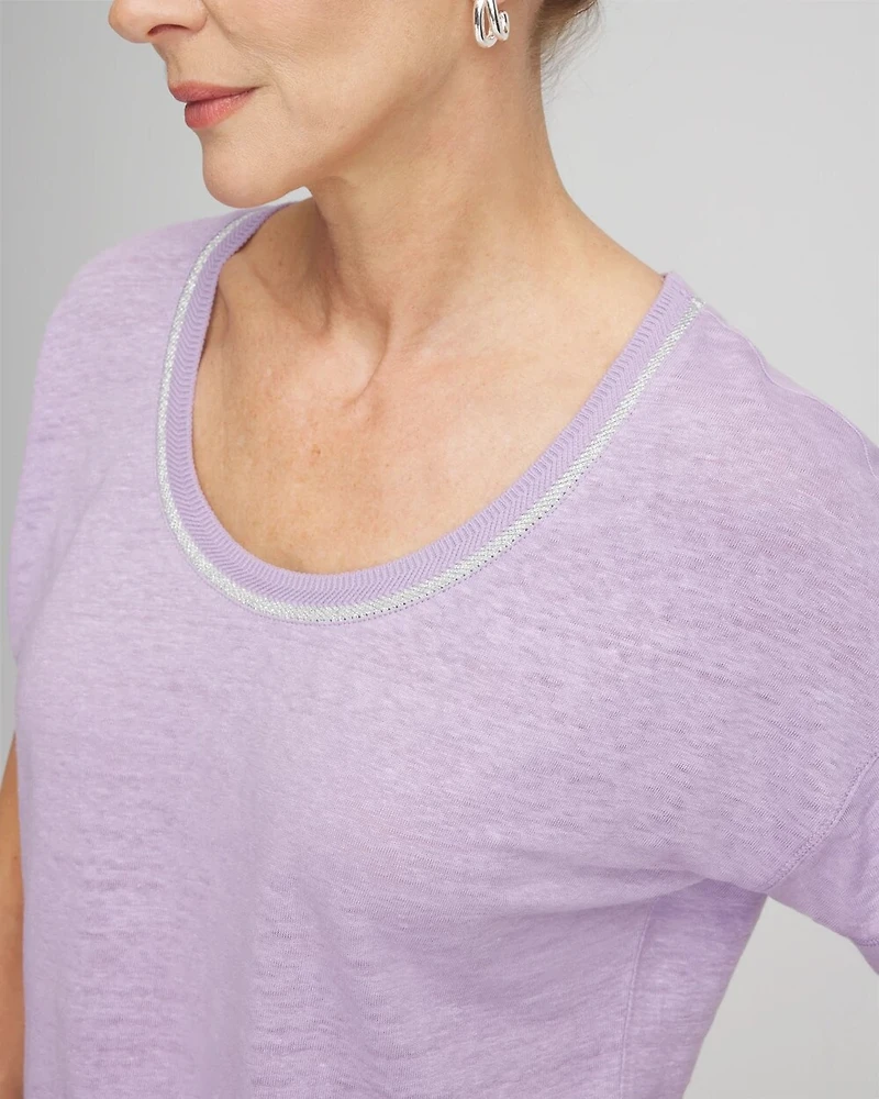 Sweater Trim Linen Tee