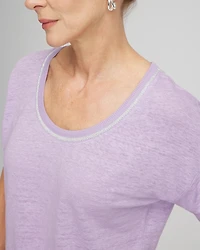 Sweater Trim Linen Tee