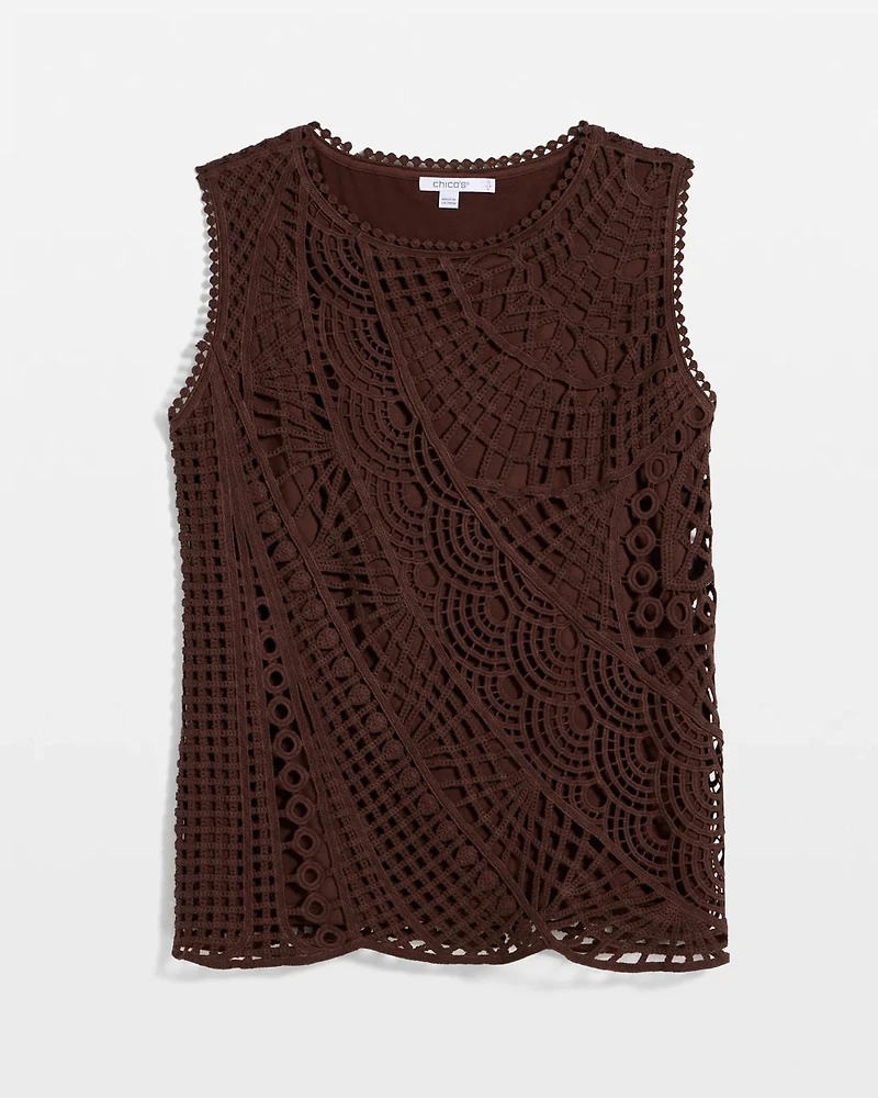 Cotton Crochet Sleeveless Tank
