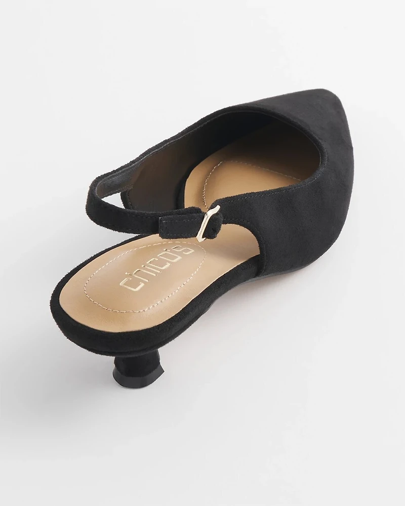 Celeste Microsuede Slingback Heels