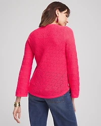 Cashmere-Blend Pointelle Pullover Sweater