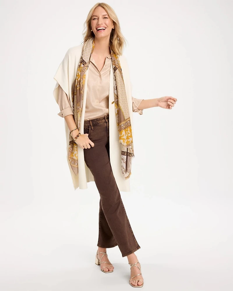 Long Button-Front Ruana