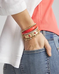 Coral Hinge Bangle Bracelet