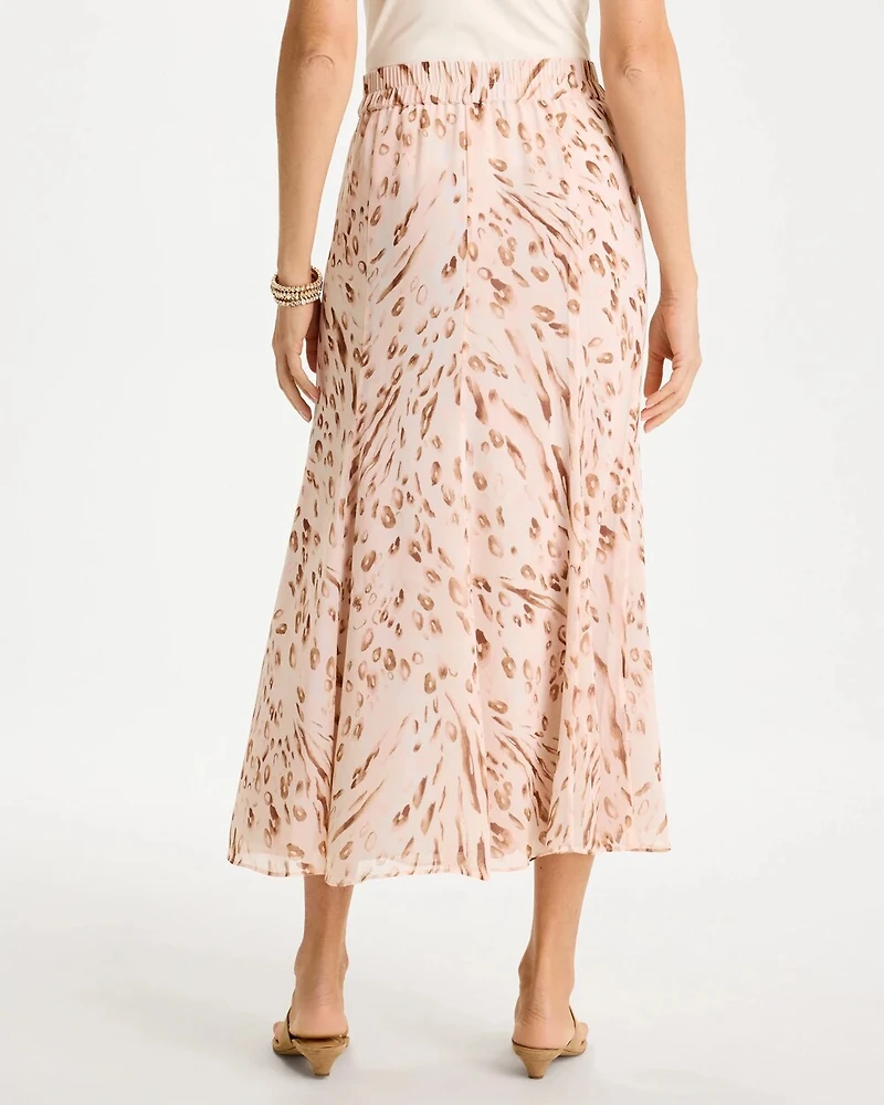 Cheetah Pull-On Godet Skirt