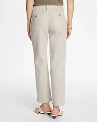 Stripe Girlfriend Straight Ankle Jeans