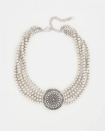 Chico’s Originals Textured Pendant Bib Necklace