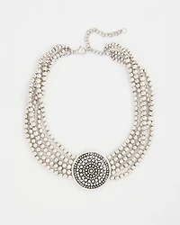 Chico’s Originals Textured Pendant Bib Necklace