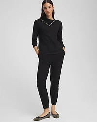 Zenergy® Luxe Cashmere Blend Embellished Top