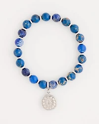 Blue Jasper Stretch Charm Bracelet