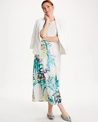 Jersey Knit Tropical Maxi Dress