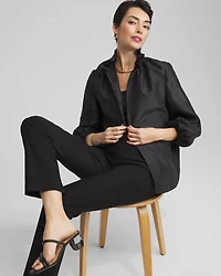 Satin Ruffle Collar Jacket