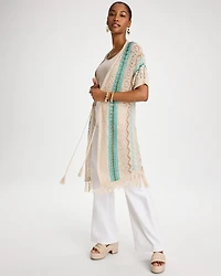 Rainbow Crochet Pointelle Vest