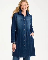 Knit Denim Elongated Topper