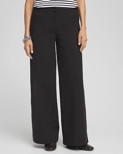 Cotton Stretch Wide Leg Pants