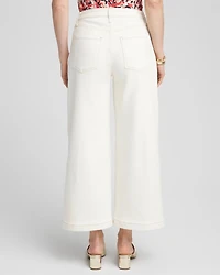 Petite High Rise Wide Leg Cropped Denim