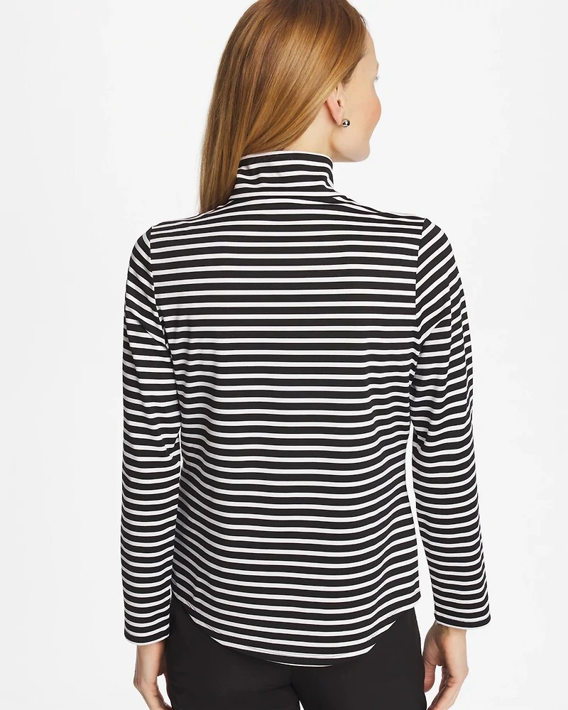 Zenergy® UPF Striped Contrast Half Zip Pullover Top